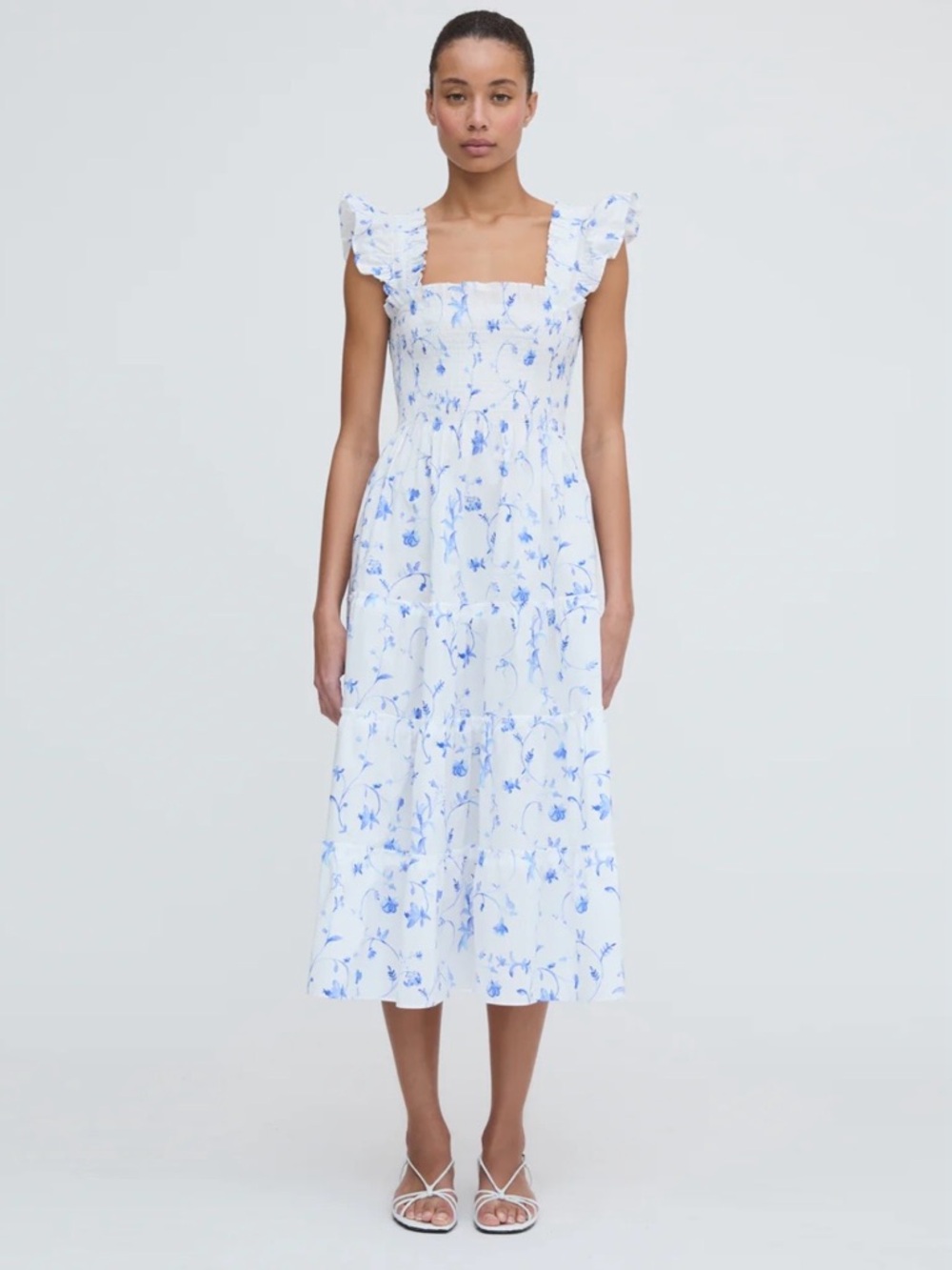 Hill House Home Ellie Nap Dress in Blue Botanical ~ Large